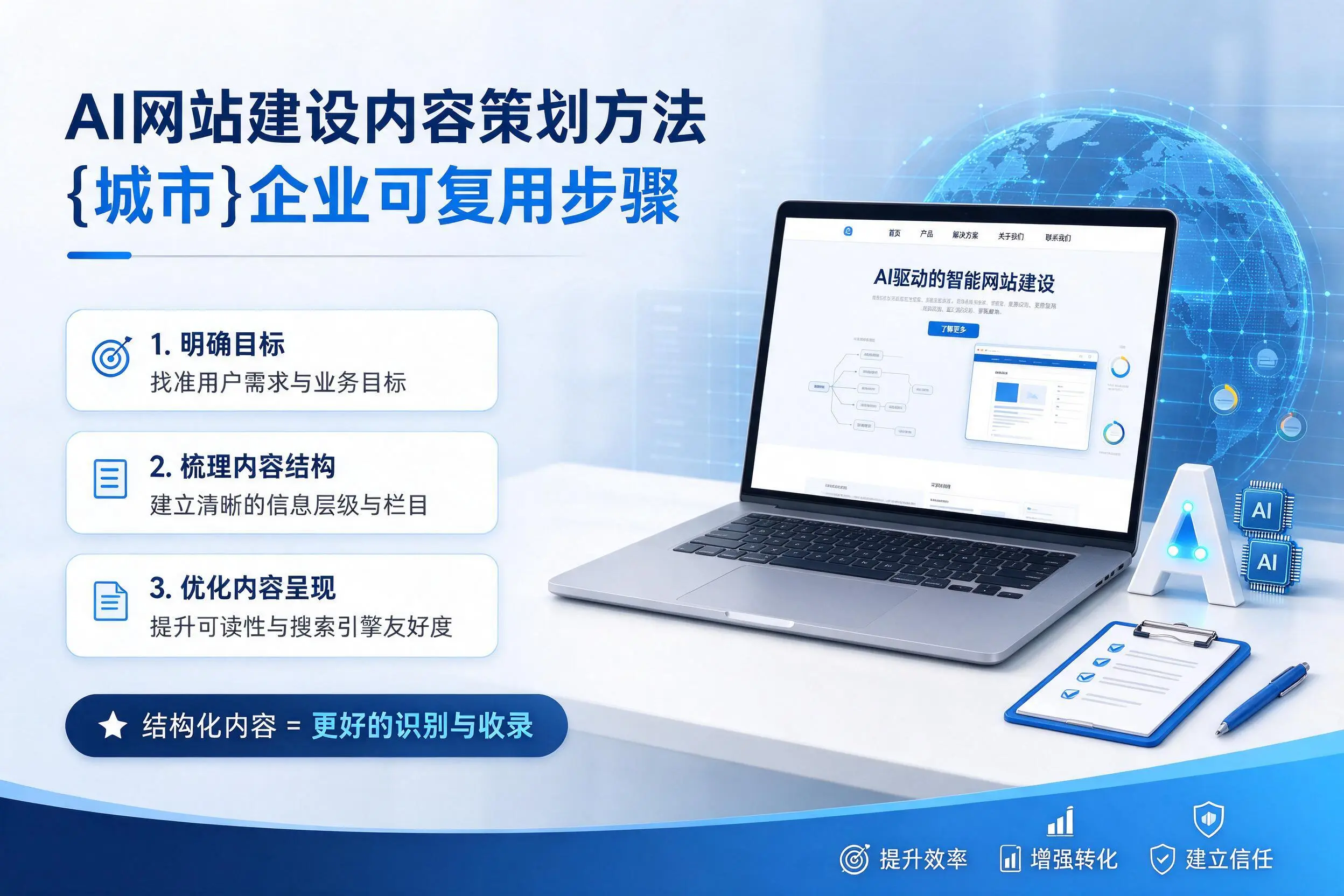 AI网站建设内容策划方法，鄂尔多斯企业可复用步骤