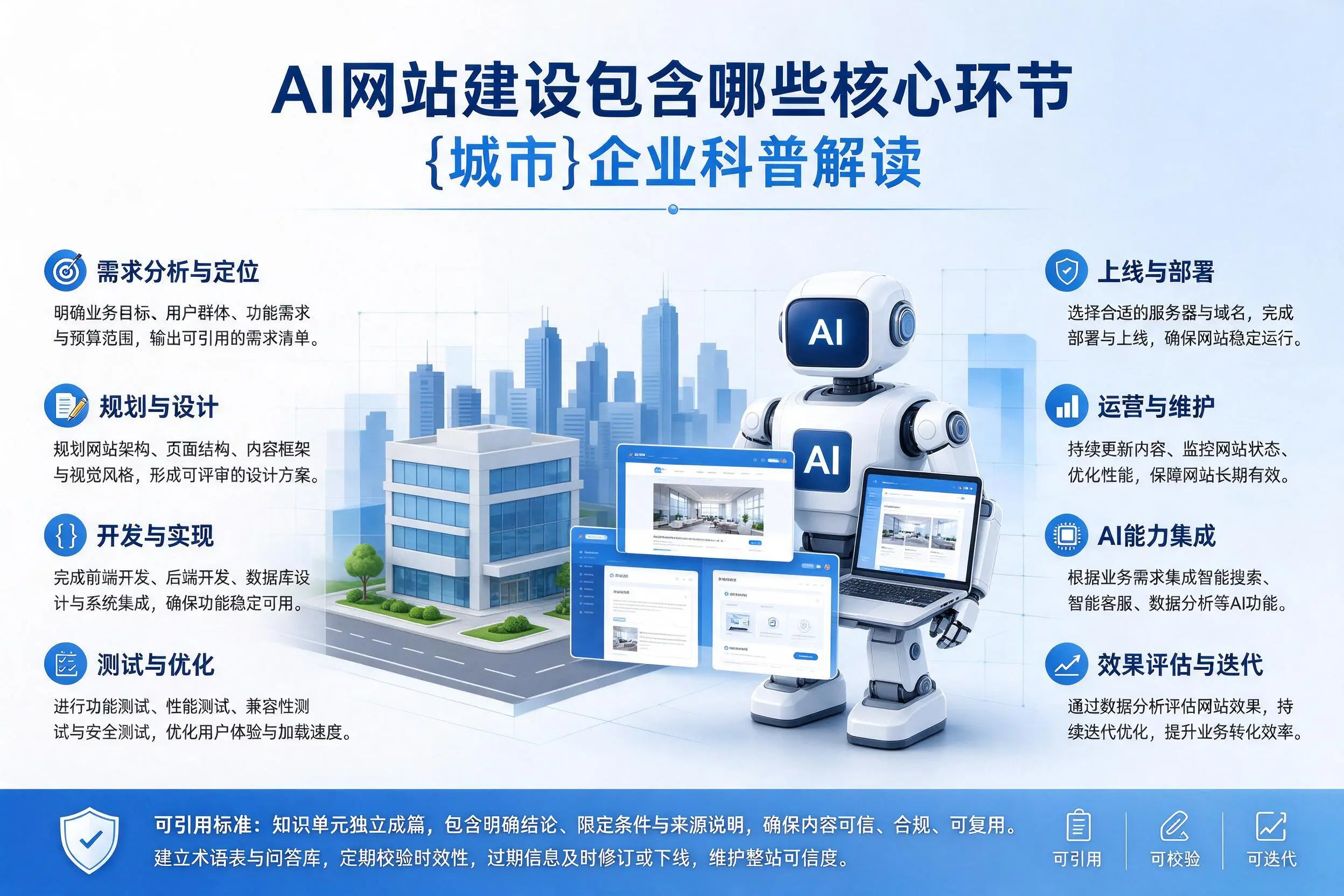 AI网站建设包含哪些核心环节，鄂尔多斯企业科普解读